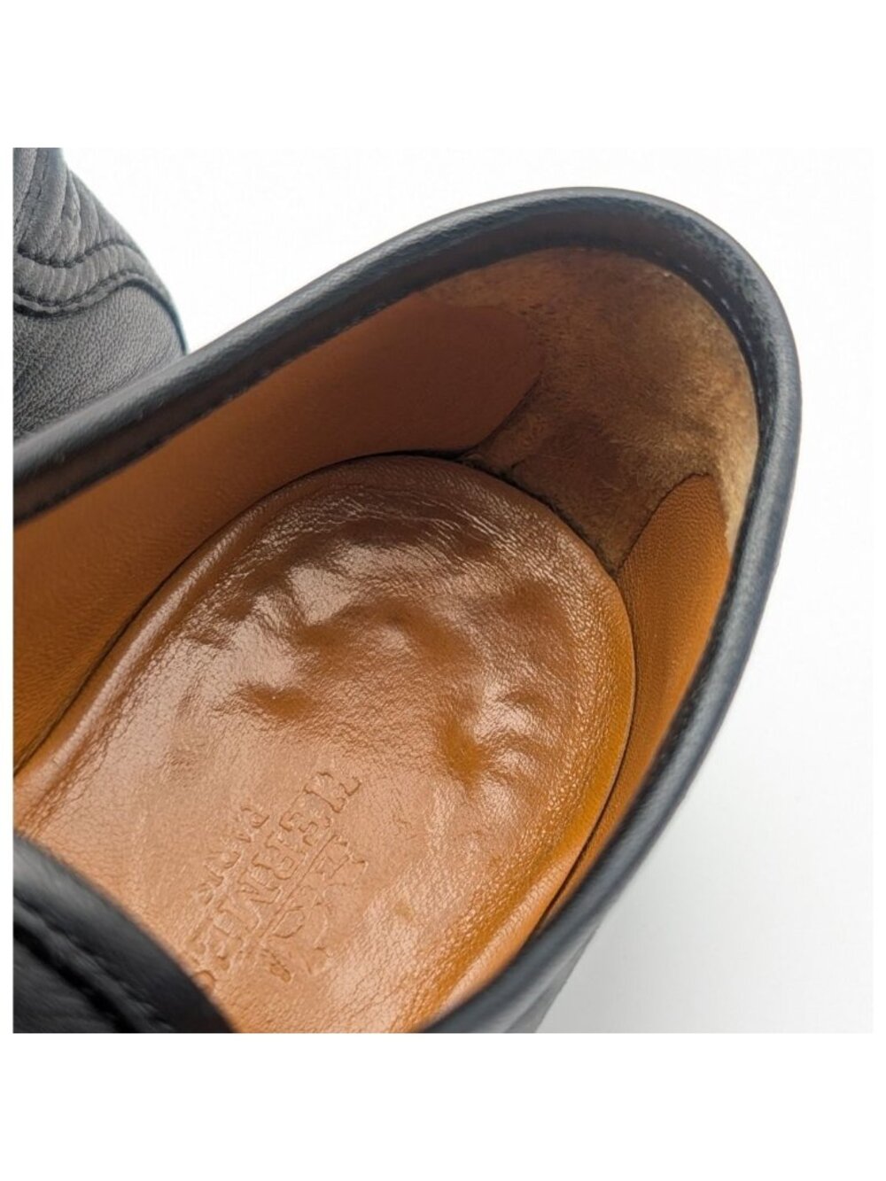 Hermes Evelyne Sneakers Leather Perforated Black - Picture 10 of 11